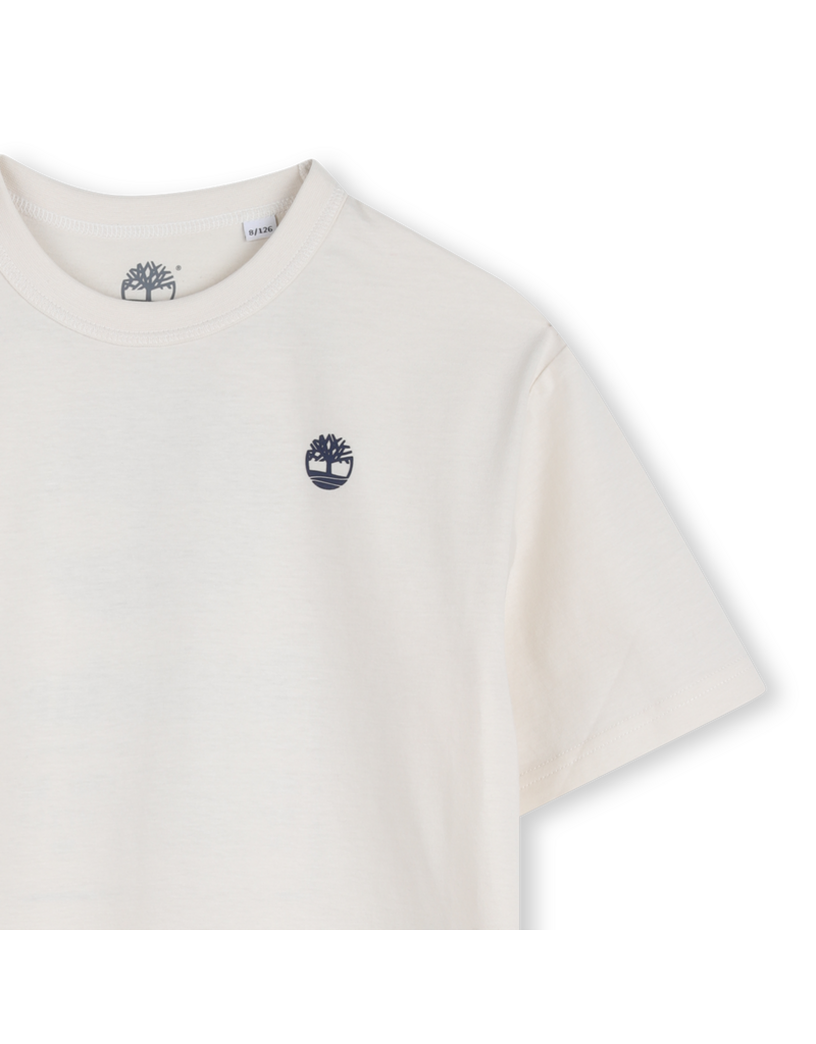 Timberland t-shirt ivoire logo blauw