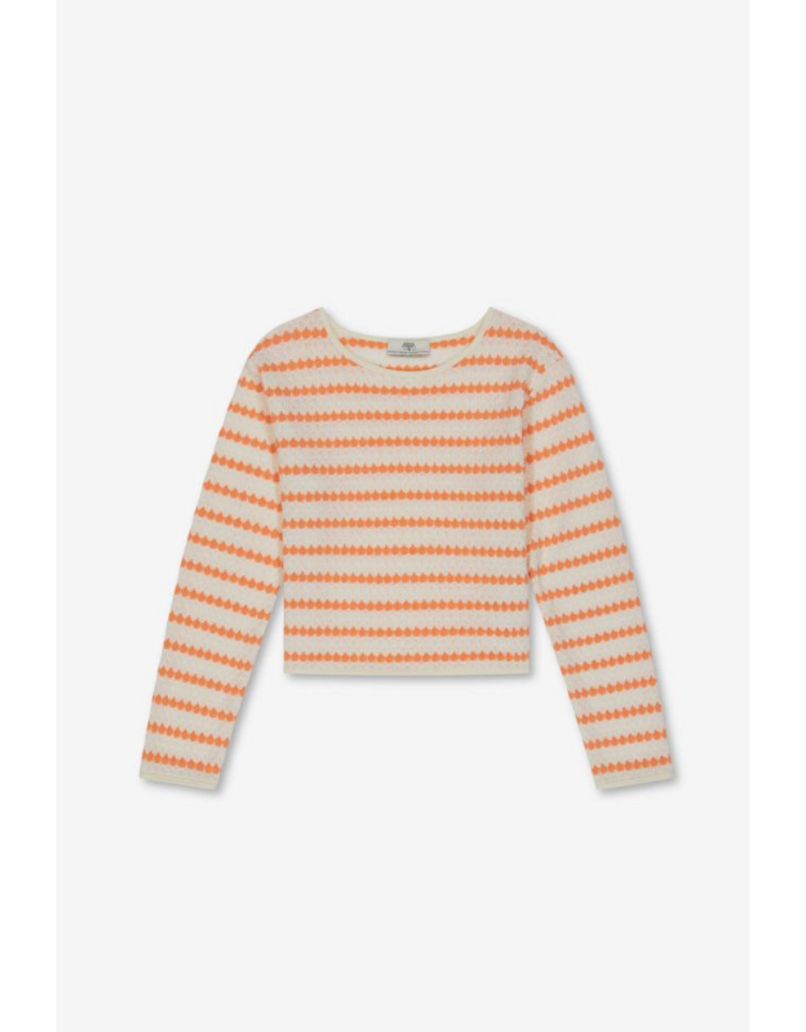 Le temps des cérises sweater knitted Ratogi fluo oranje