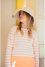 Le temps des cérises sweater knitted Ratogi fluo oranje