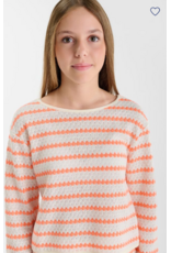 Le temps des cérises sweater knitted Ratogi fluo oranje