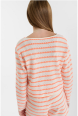 Le temps des cérises sweater knitted Ratogi fluo oranje