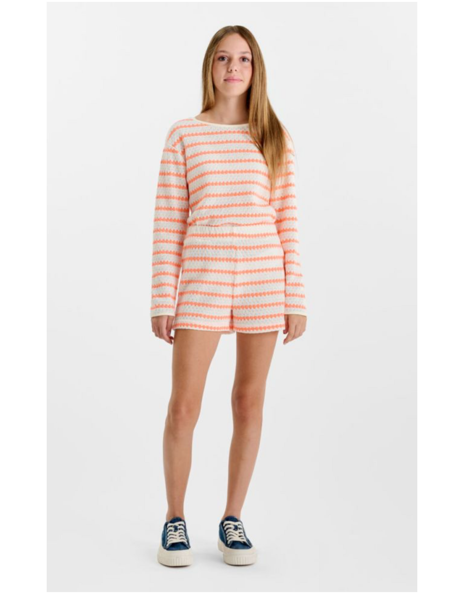 Le temps des cérises short Poppygi orange fluo