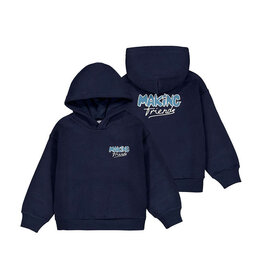Mayoral blauwe hoodie making friends