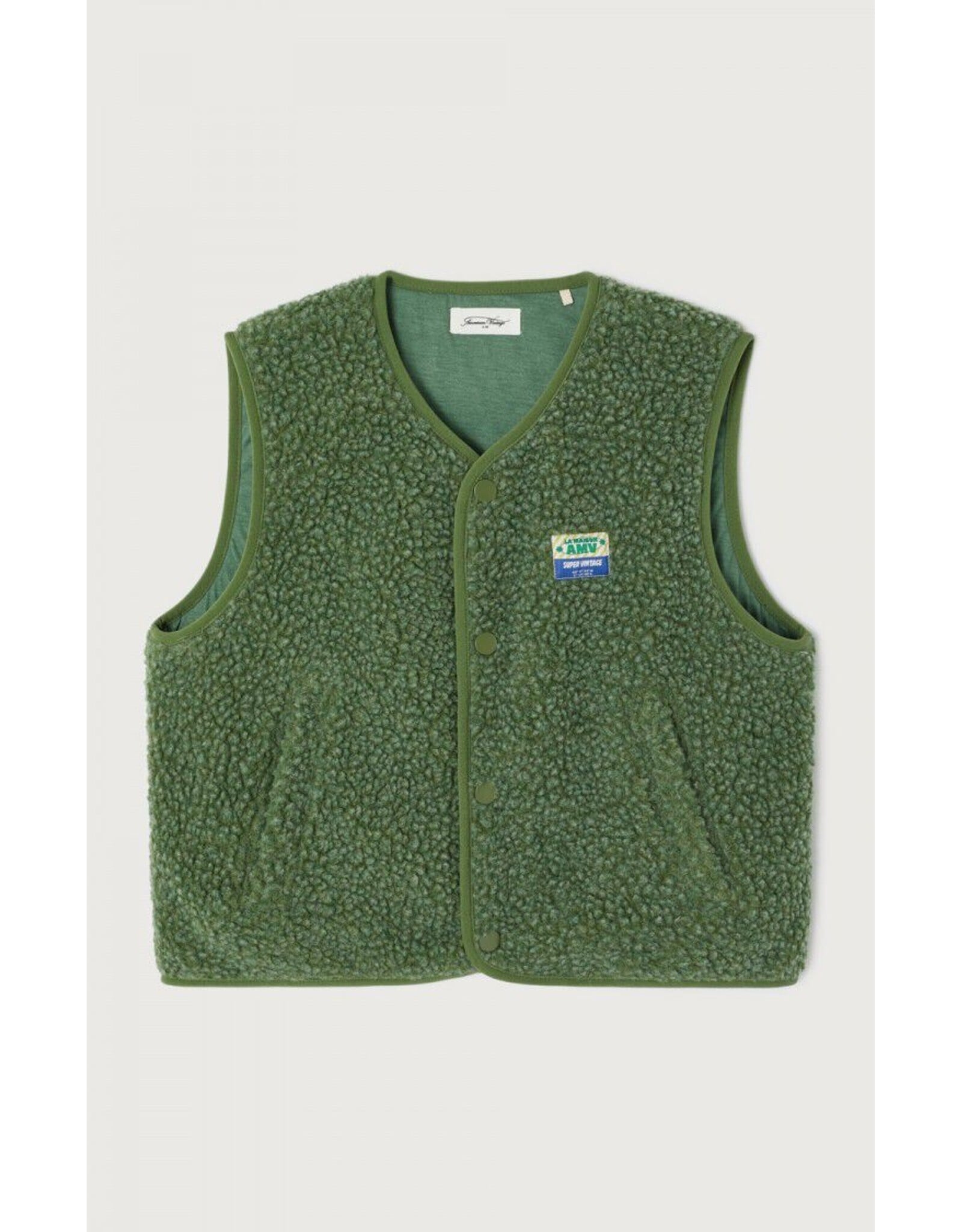 American Vintage mouwloze teddy jas Hoktown pinede chine
