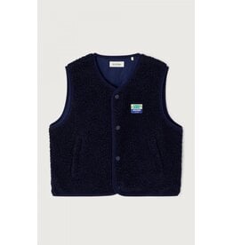 American Vintage mouwloze teddy jas Hoktown navy