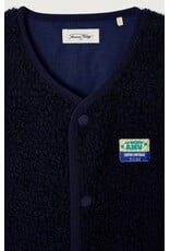 American Vintage mouwloze teddy jas Hoktown navy