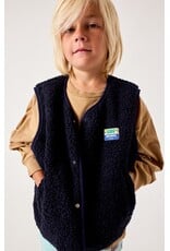 American Vintage mouwloze teddy jas Hoktown navy