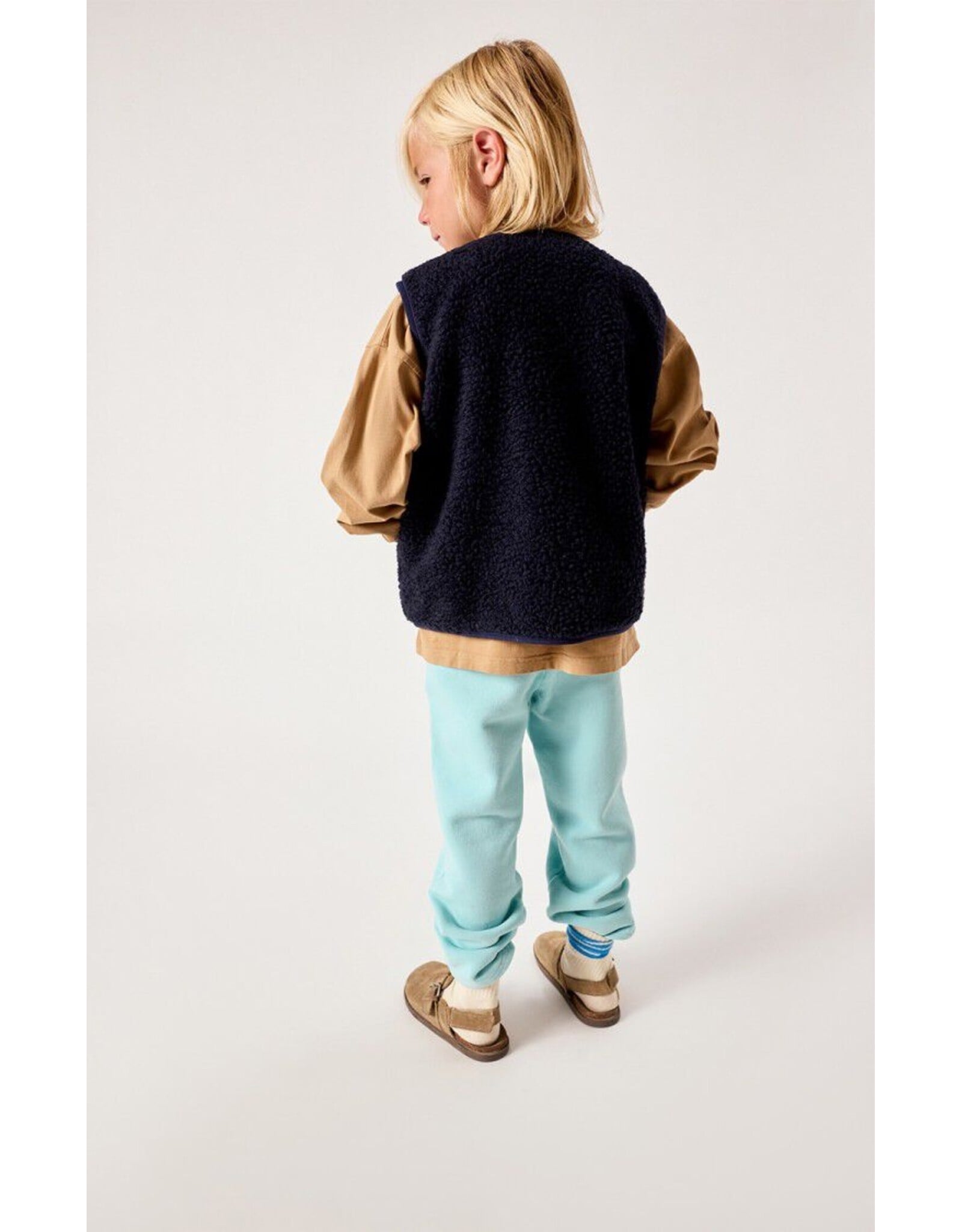 American Vintage mouwloze teddy jas Hoktown navy