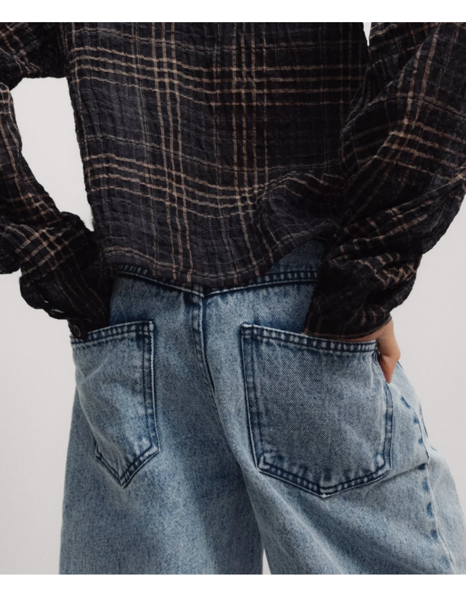 the new society jeans Teen curved light blue