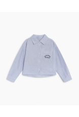 the new society blouse Isla gestreept blauw wit