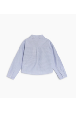 the new society blouse Isla gestreept blauw wit