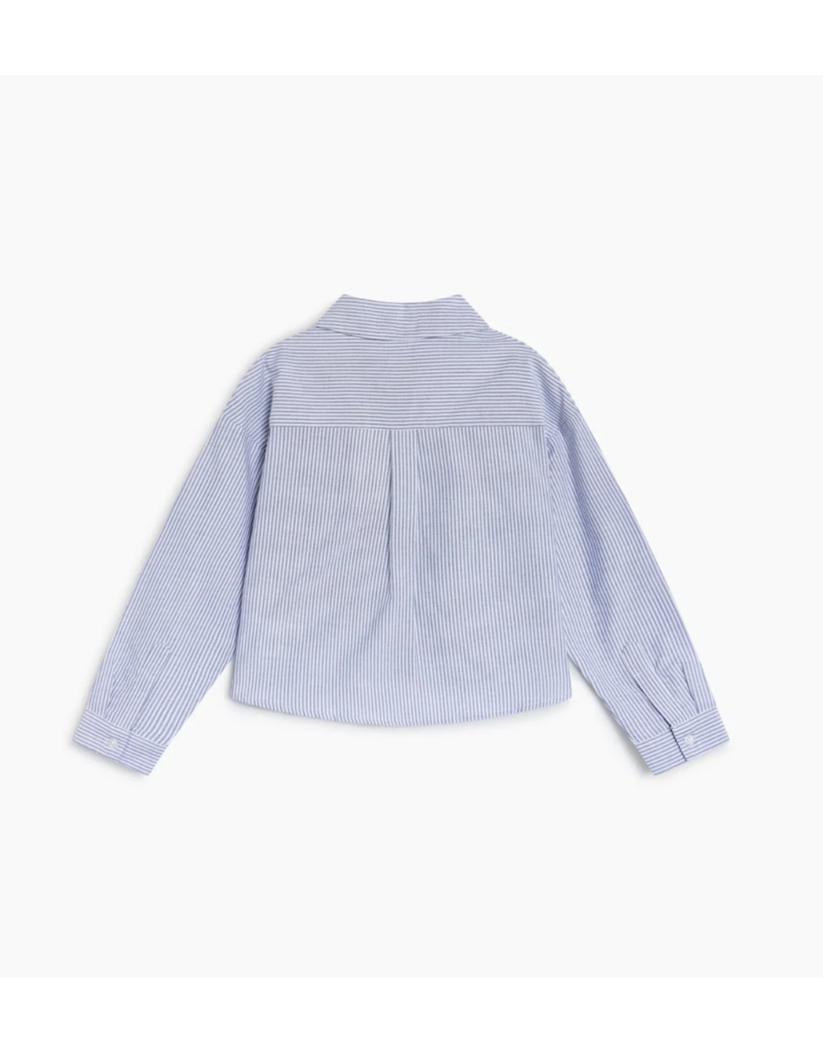 the new society blouse Isla gestreept blauw wit