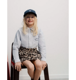 the new society blouse Isla gestreept blauw wit
