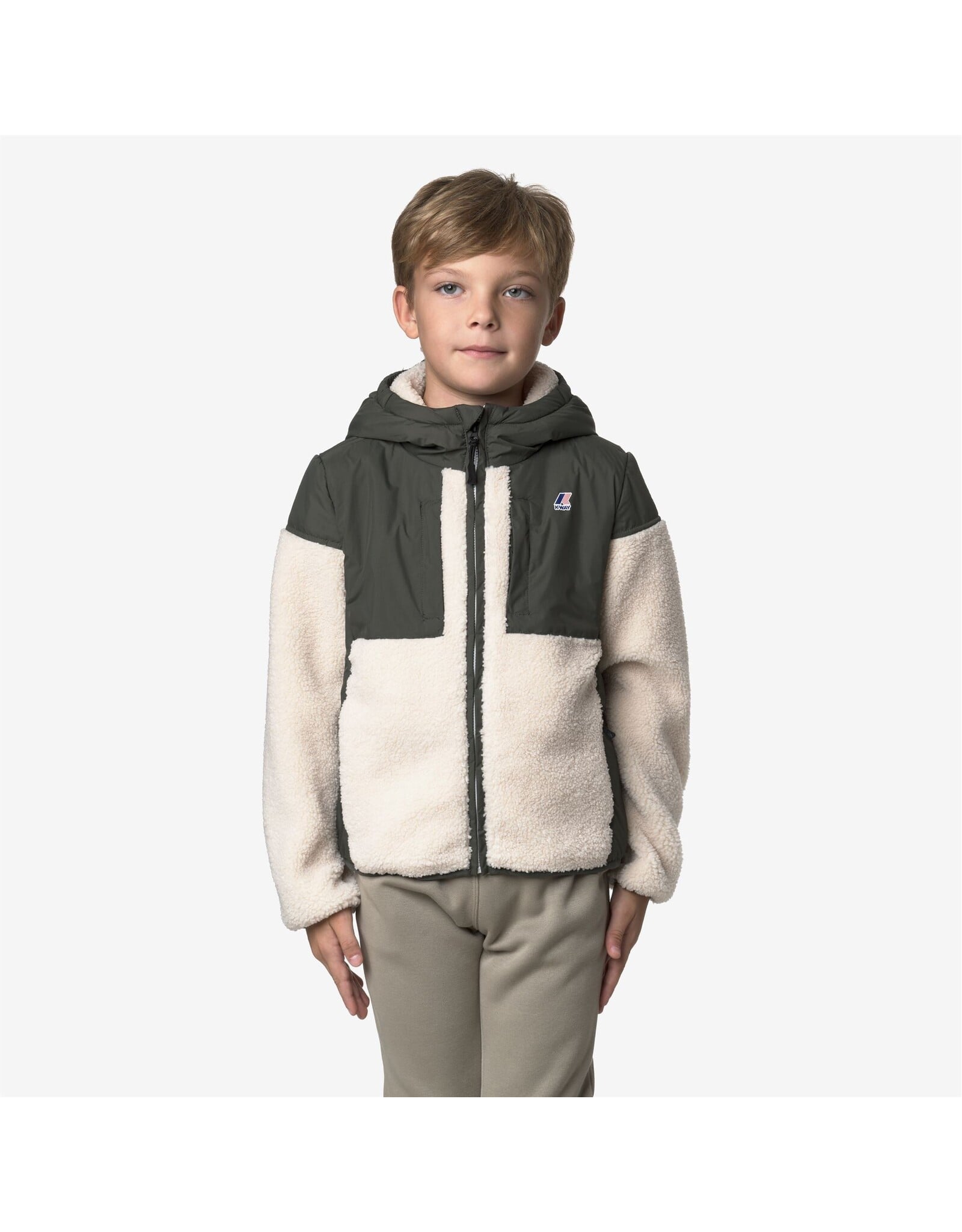 K.WAY jas Samson rosette green blackish / ecru