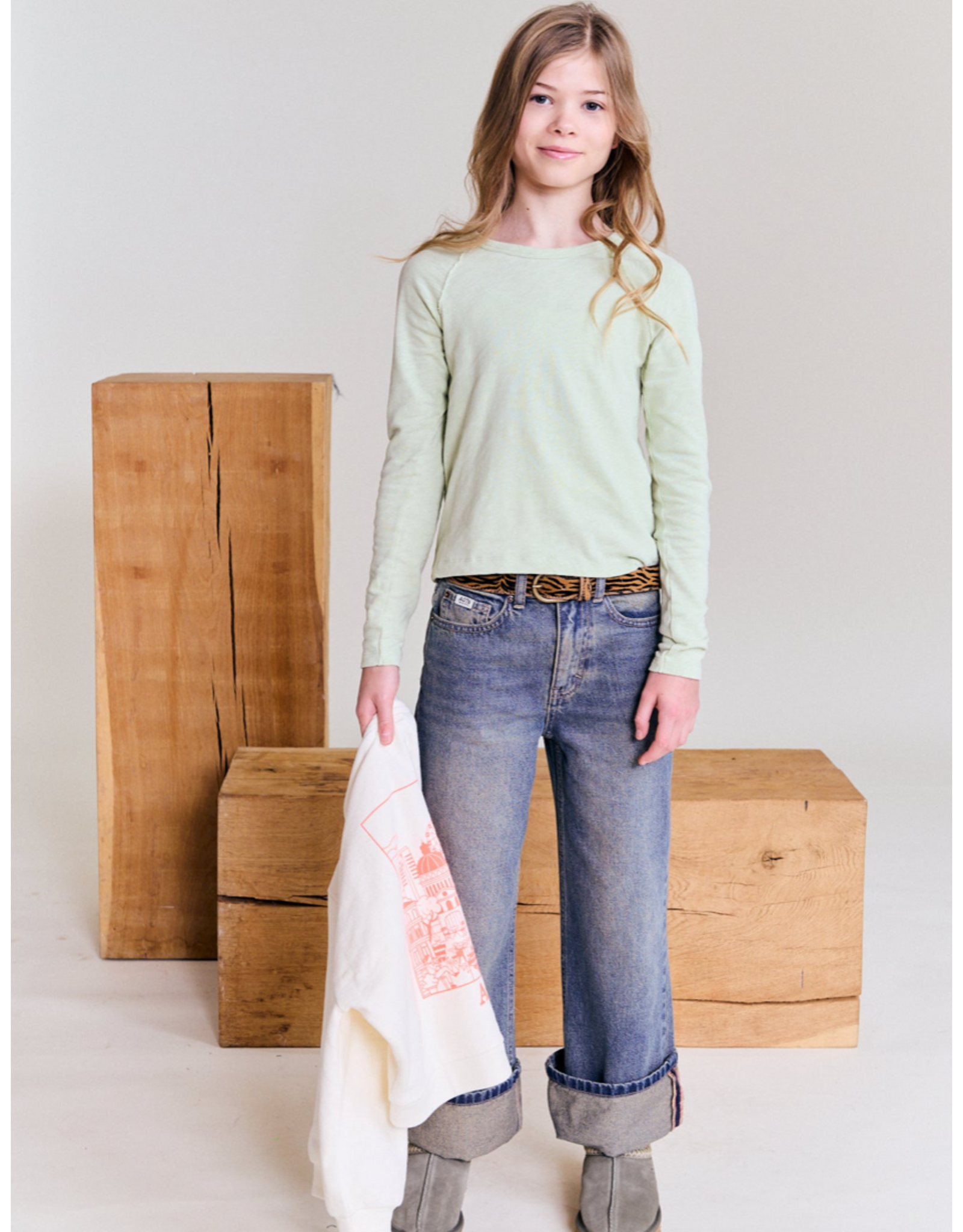 AO76 T-shirt Amvi green grey