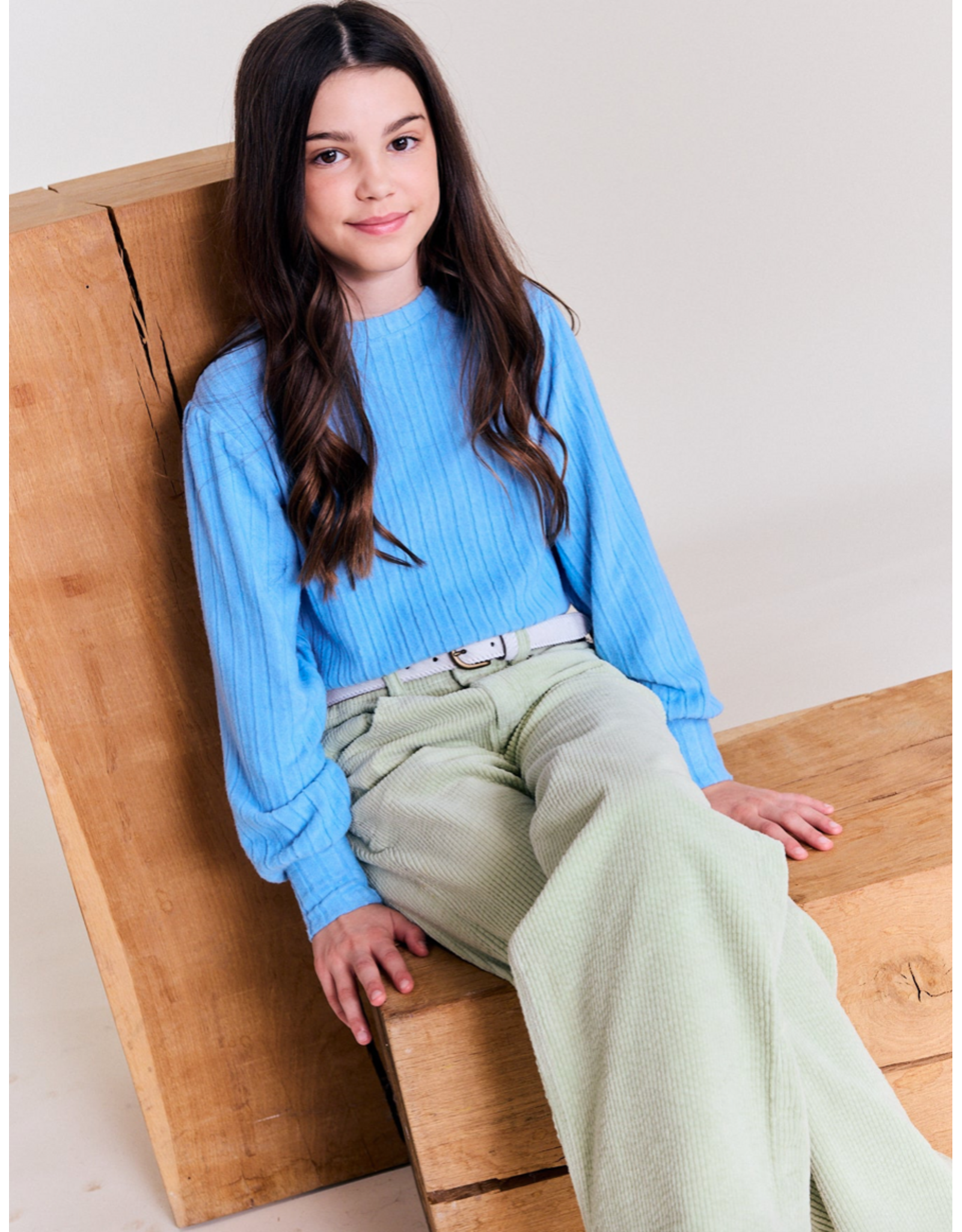 AO76 broek ribfluweel Zina green grey