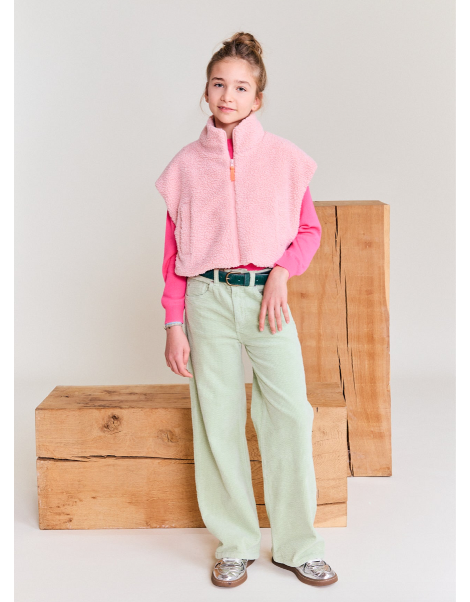 AO76 broek ribfluweel Zina green grey