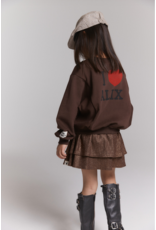 Alix mini sweater warm brown logo hartje