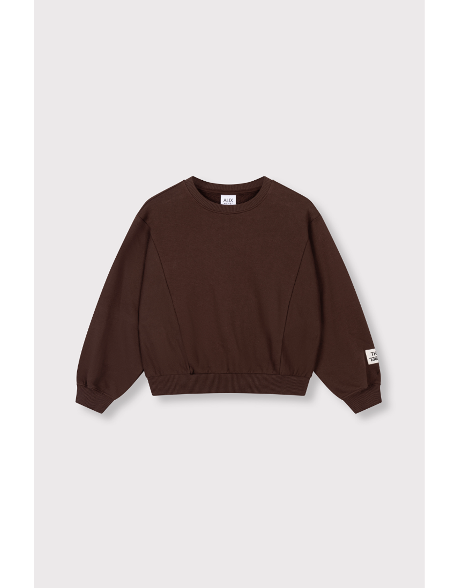 Alix mini sweater warm brown logo hartje