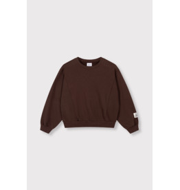 Alix mini sweater warm brown logo hartje