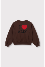 Alix mini sweater warm brown logo hartje