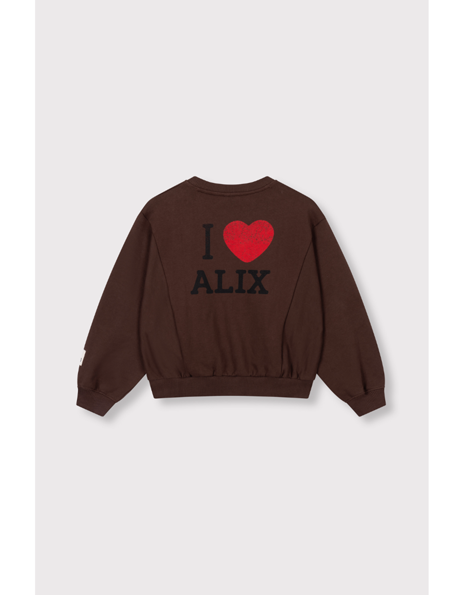 Alix mini sweater warm brown logo hartje