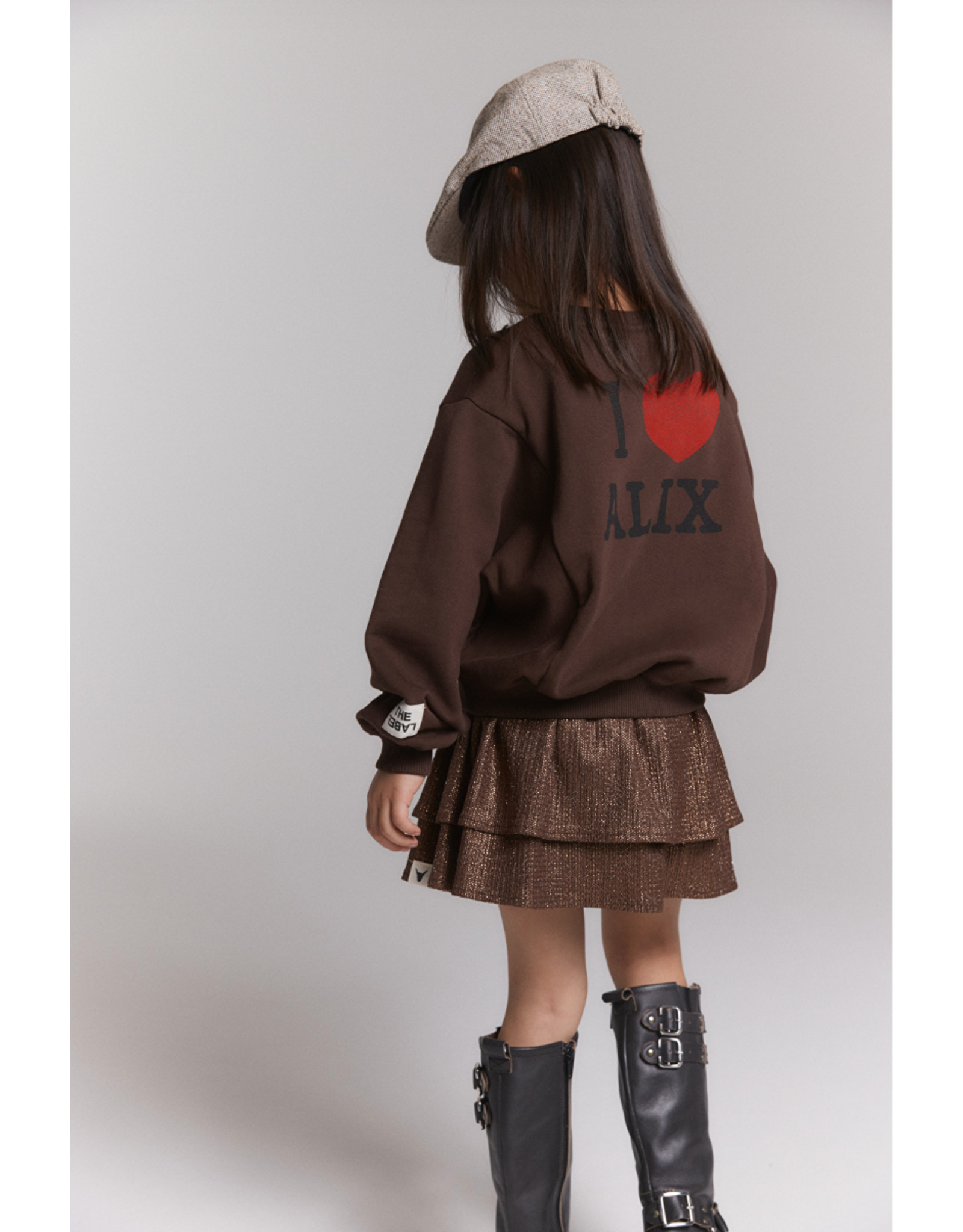 Alix mini rok glitter warm brown