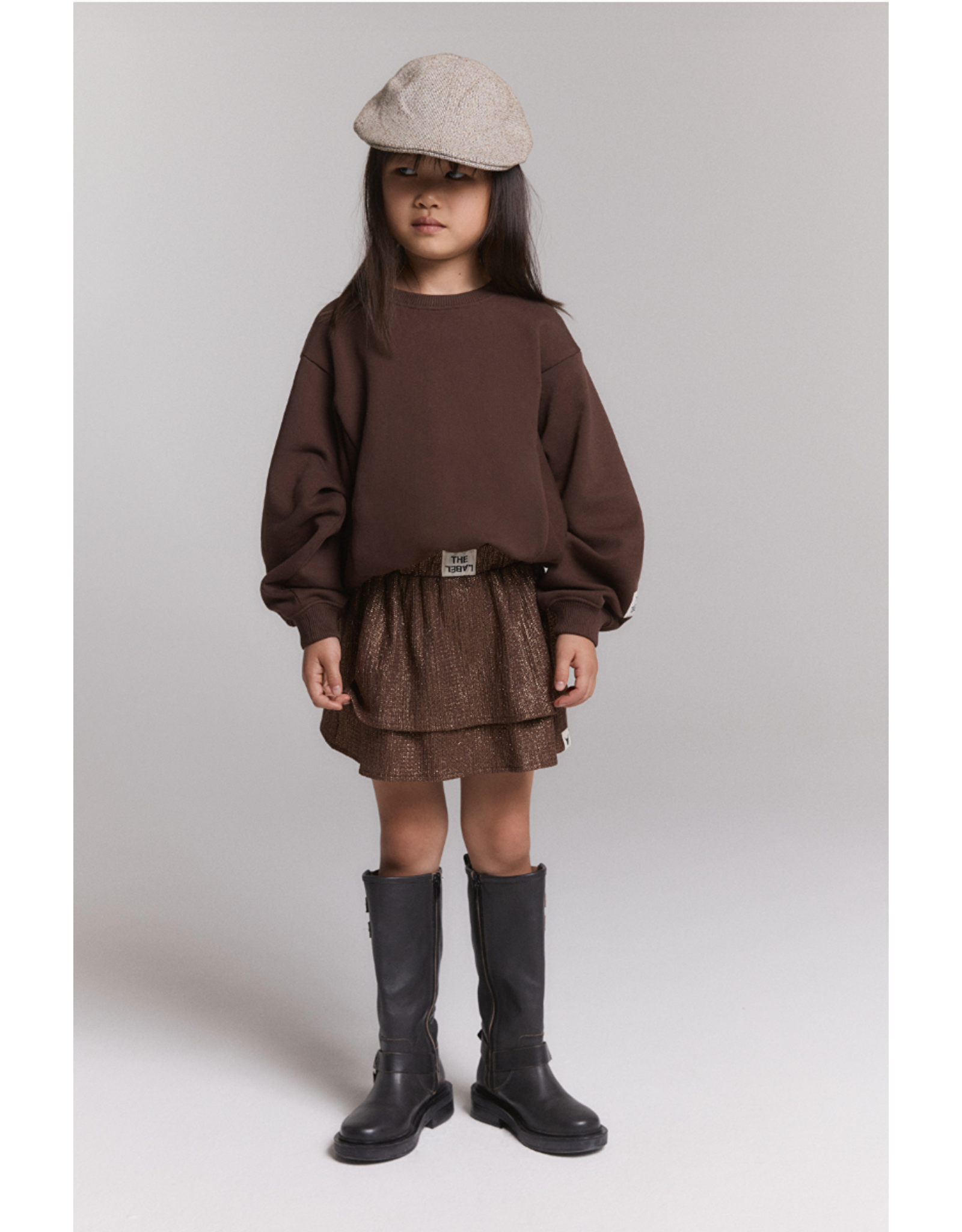 Alix mini rok glitter warm brown