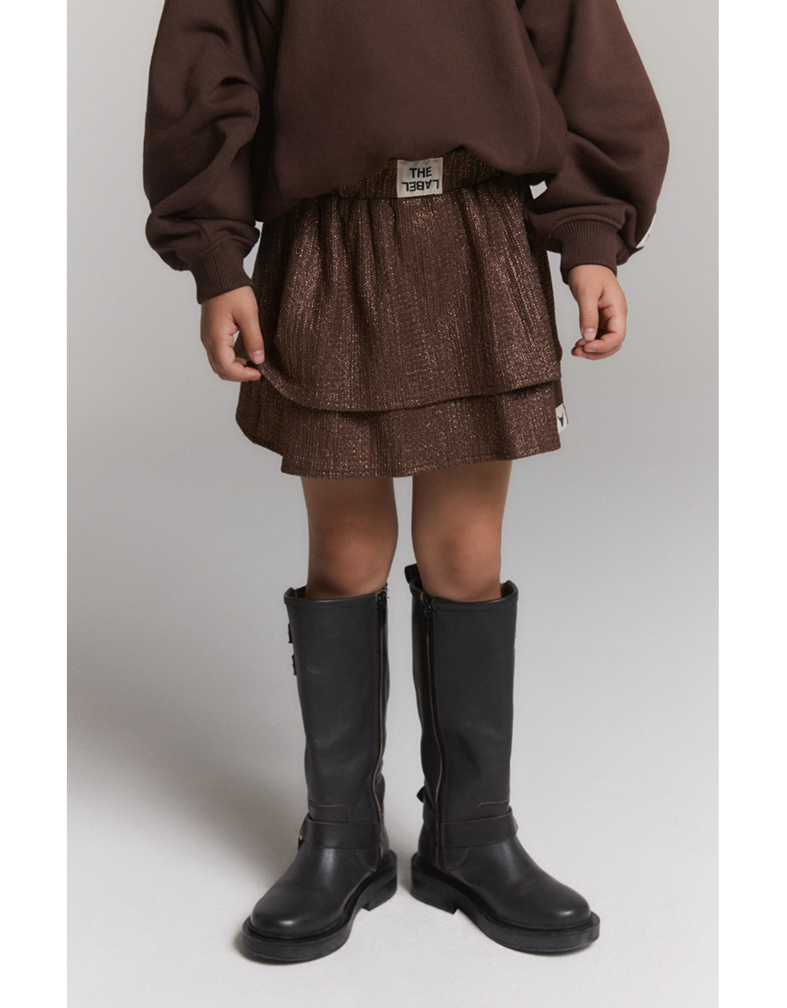 Alix mini rok glitter warm brown