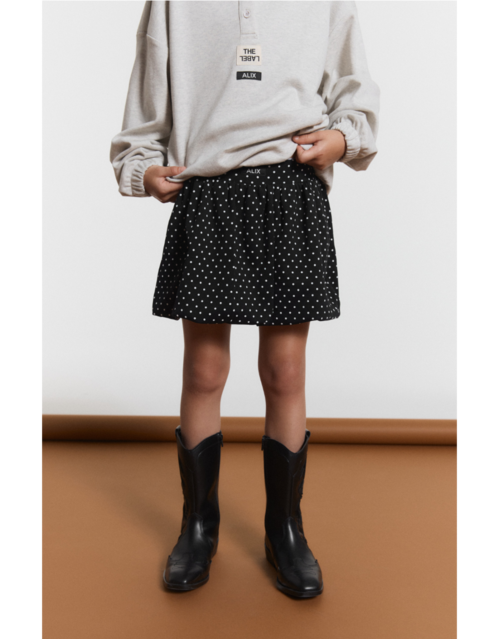 Alix mini rok dots black white