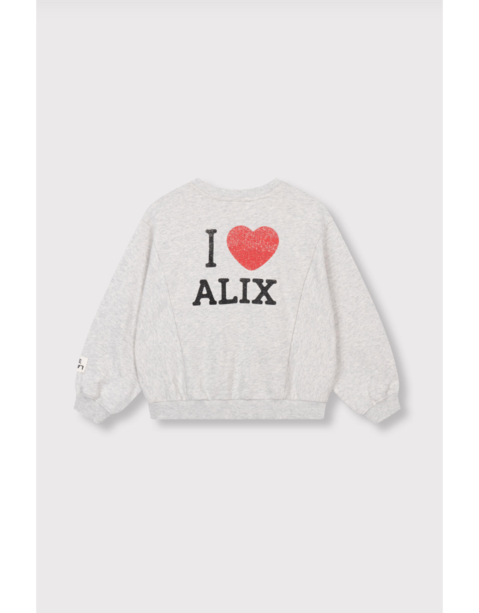 Alix mini sweater grey melange logo hartje