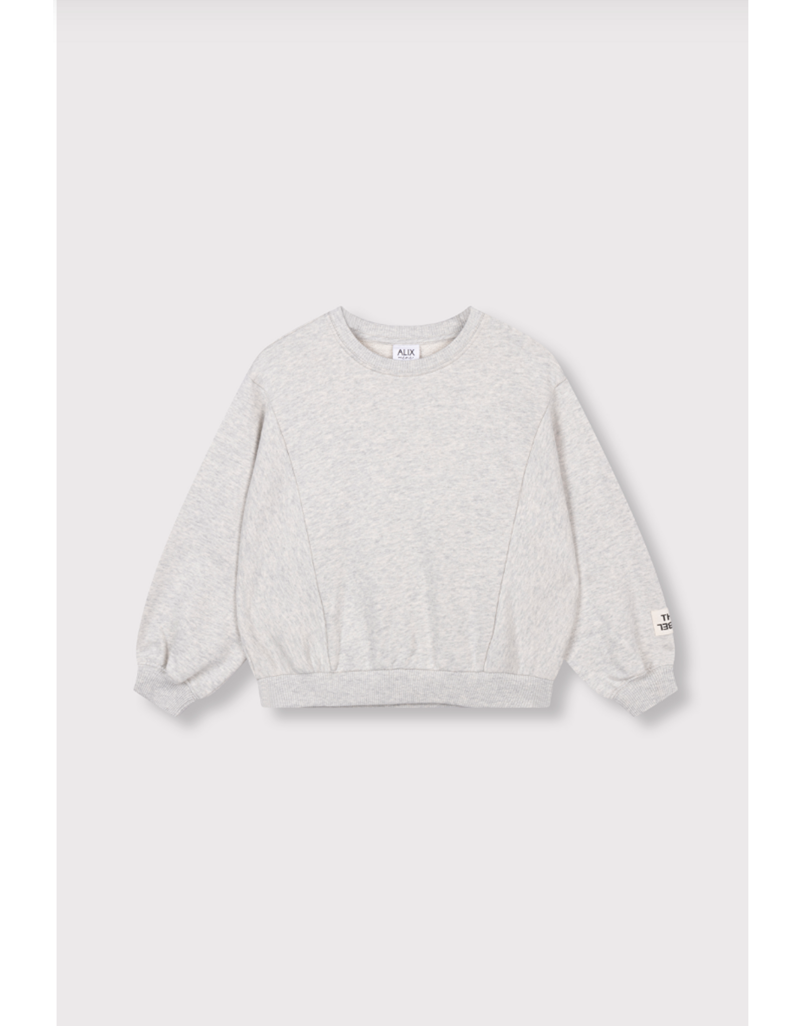 Alix mini sweater grey melange logo hartje