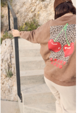 Le temps des cérises sweater Merygi coffee kers leopard
