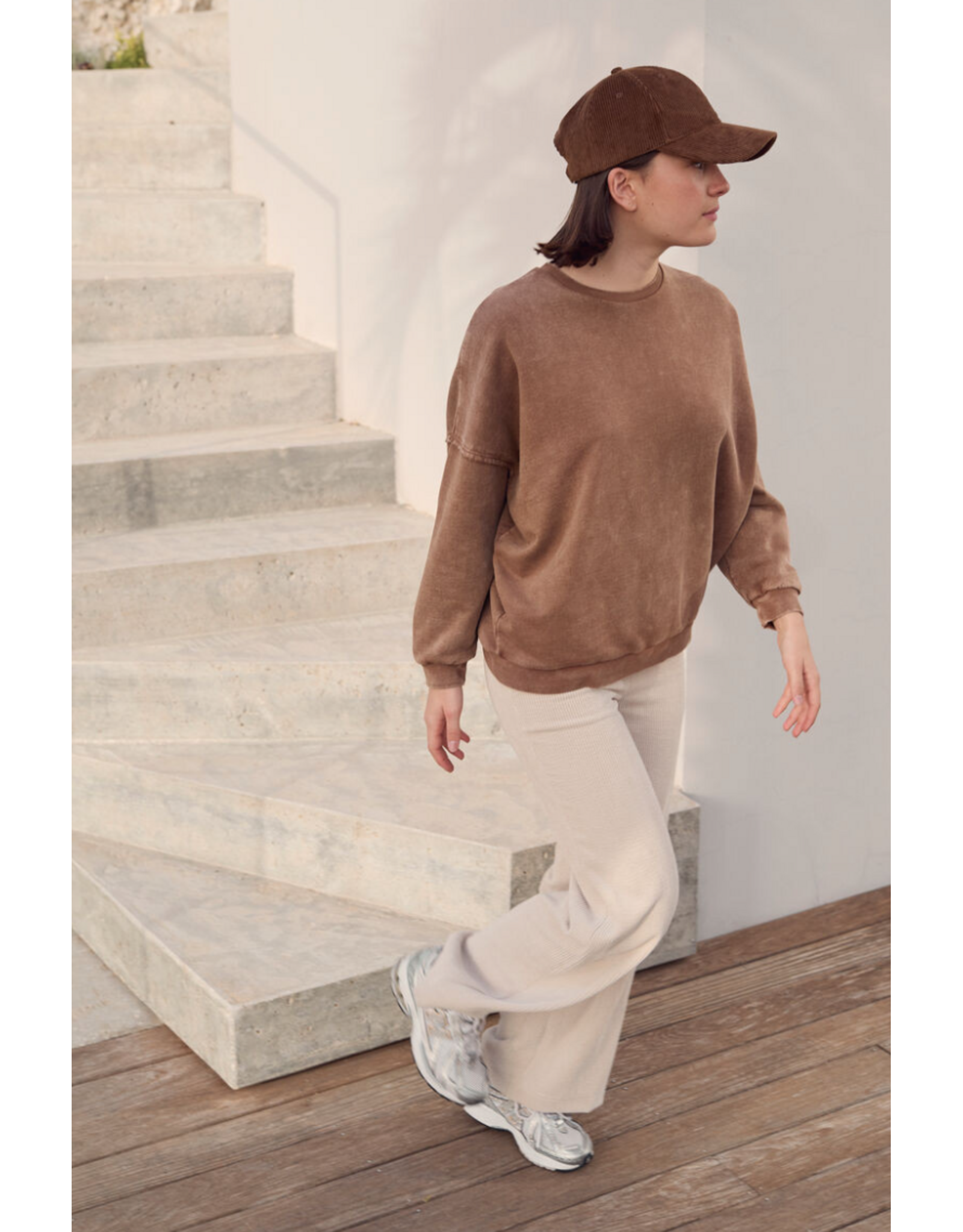 Le temps des cérises sweater Merygi coffee kers leopard