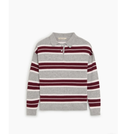 the new society polo pull spine stripe