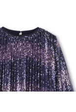 Billieblush jurk plissé paillet marine