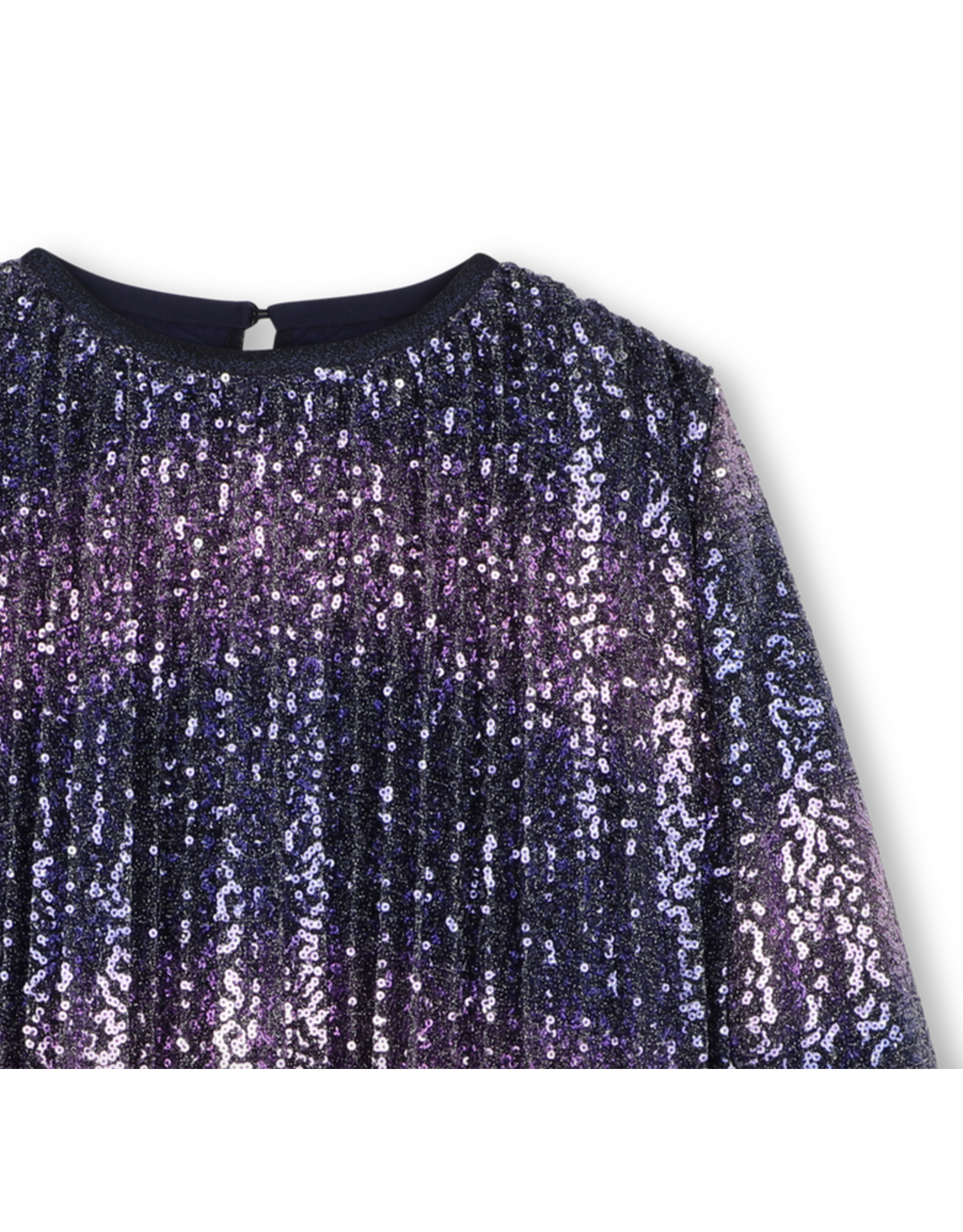 Billieblush jurk plissé paillet marine