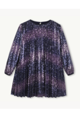 Billieblush jurk plissé paillet marine