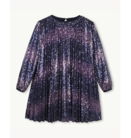 Billieblush jurk plissé paillet marine