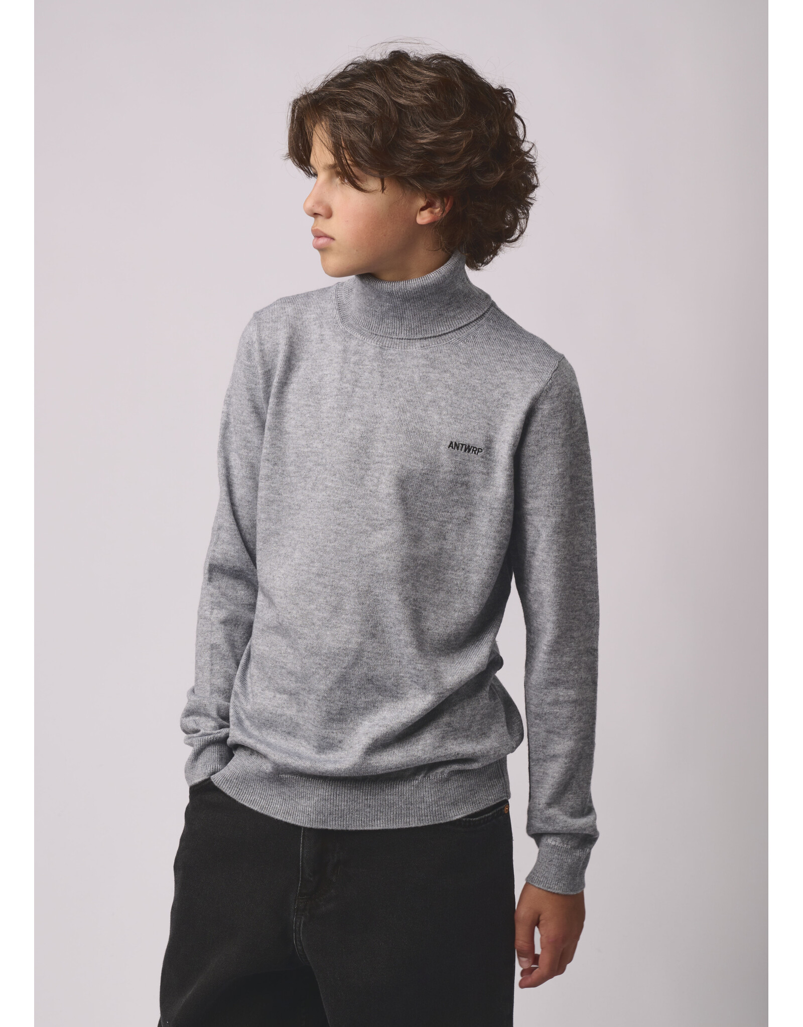ANTWRP pull rolkraag grey chine