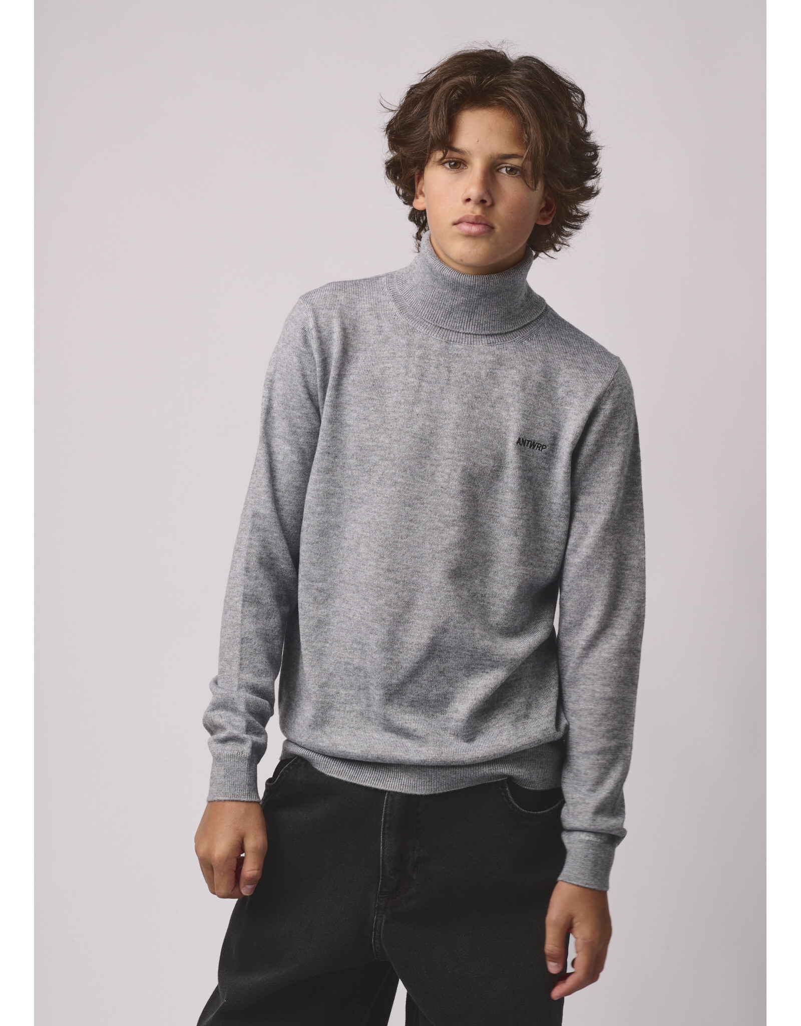 ANTWRP pull rolkraag grey chine