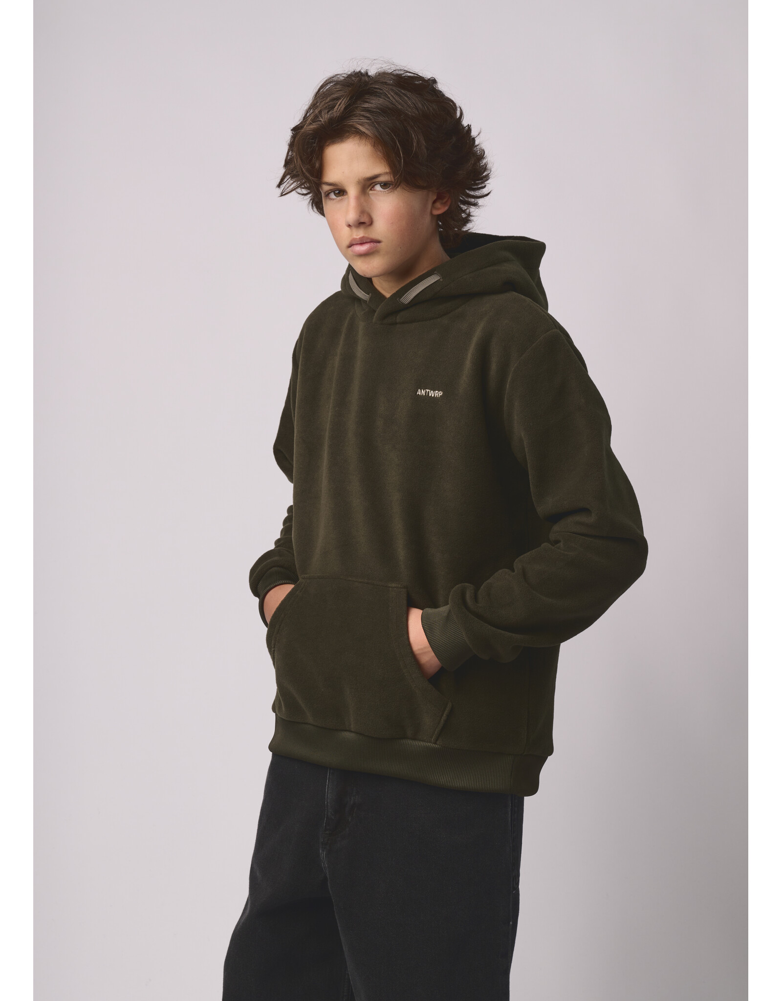 ANTWRP hoodie fleece evergreen