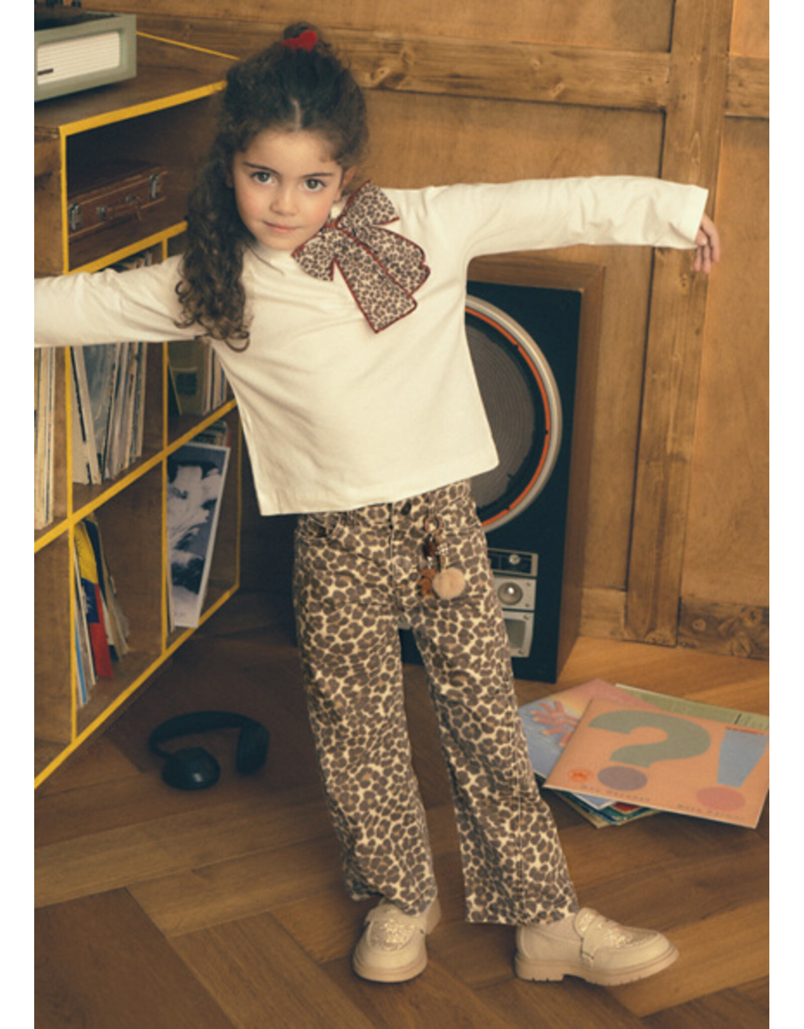 Mayoral wijde broek leopard beige