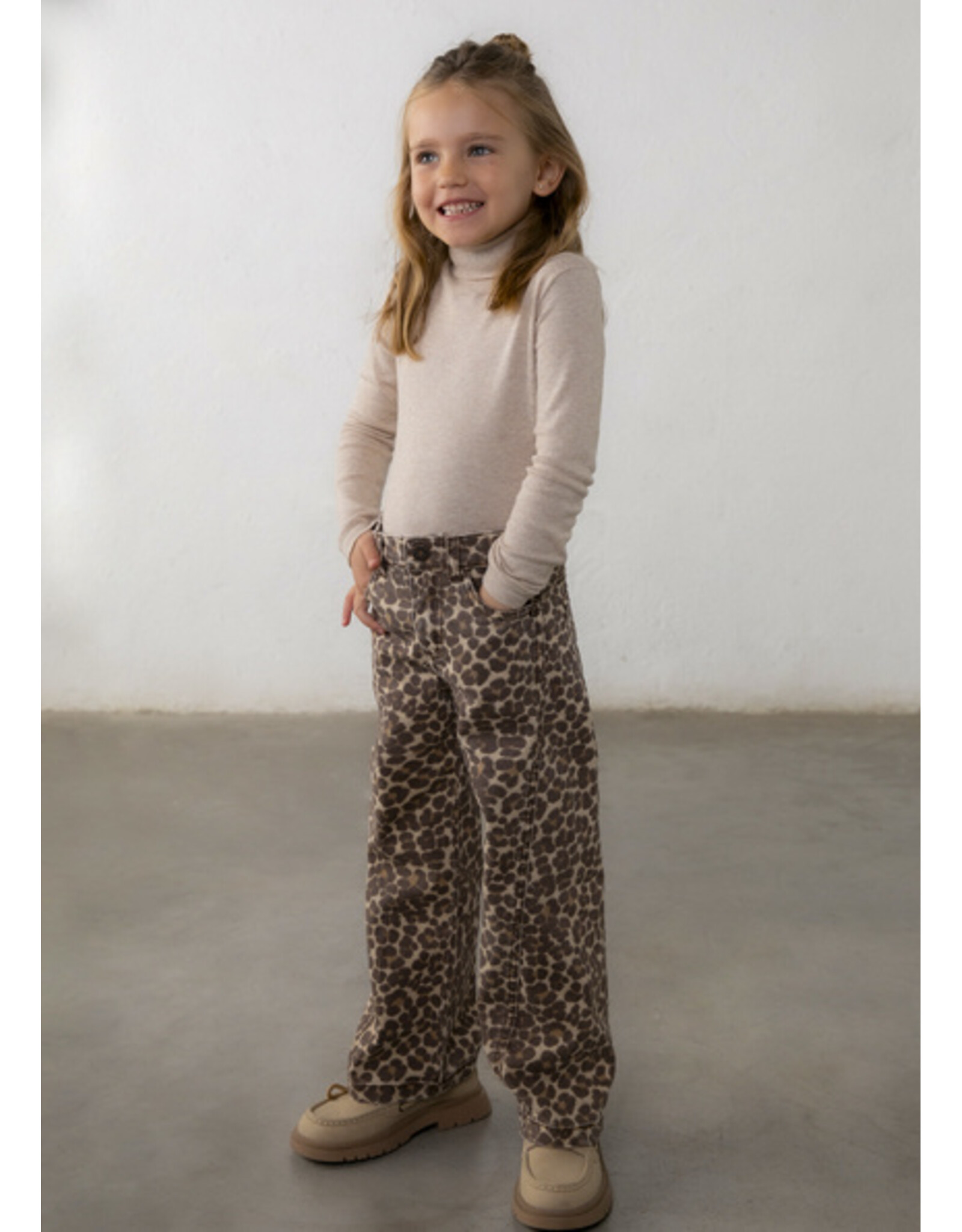 Mayoral wijde broek leopard beige