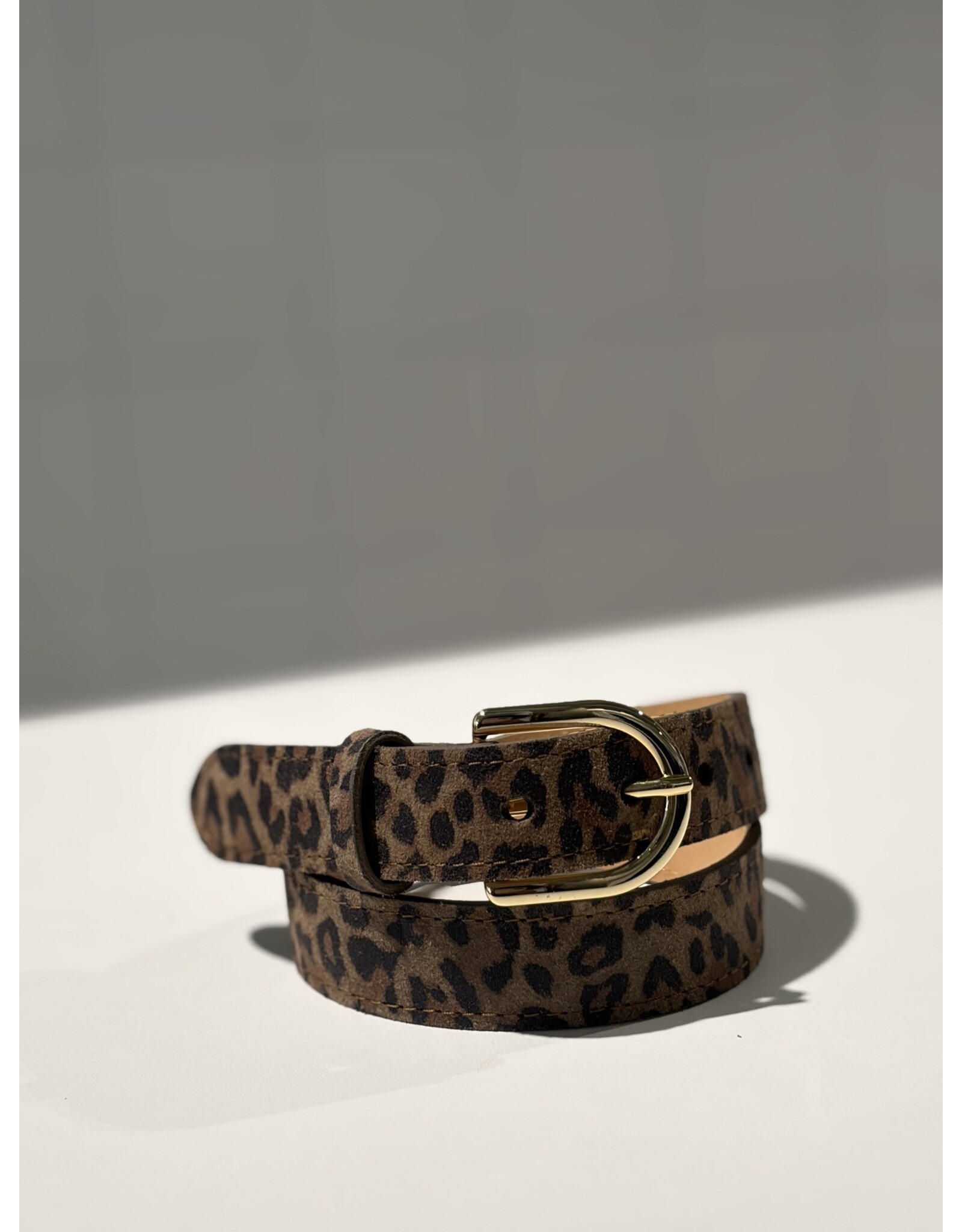 ADL lederen riem leopard