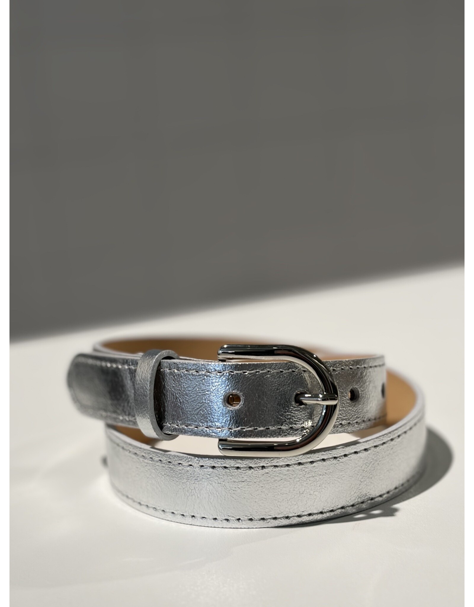 ADL Lederen riem zilver
