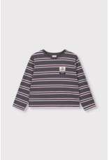 Alix mini t-shirt L.mouw antraciet streep