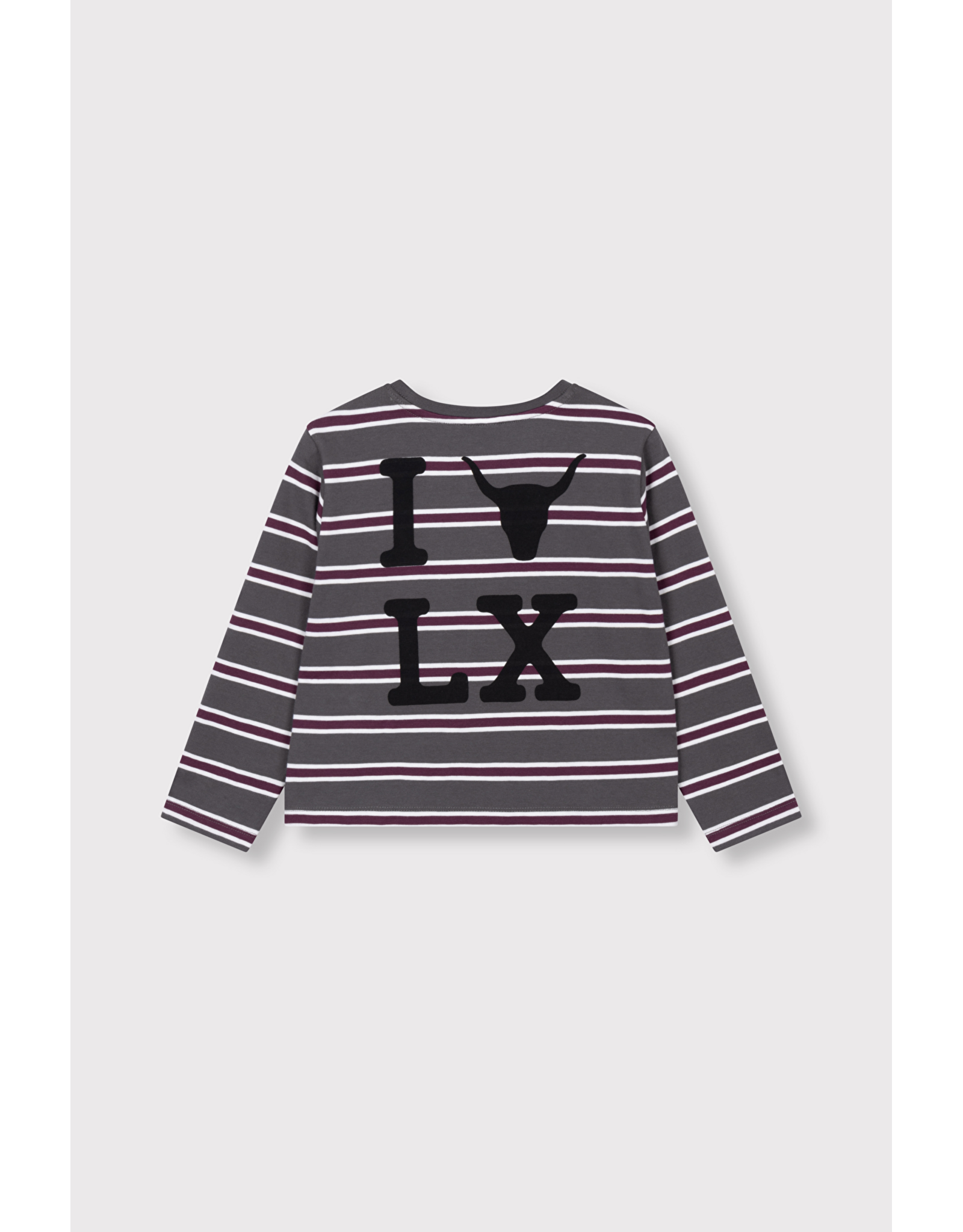 Alix mini t-shirt L.mouw antraciet streep