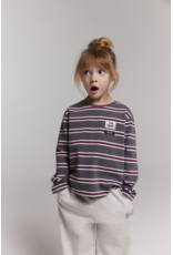 Alix mini t-shirt L.mouw antraciet streep