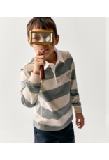 the boston kids gestreepte polosweater moss